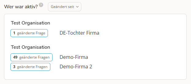 Abschnitt auf dem Dashboard